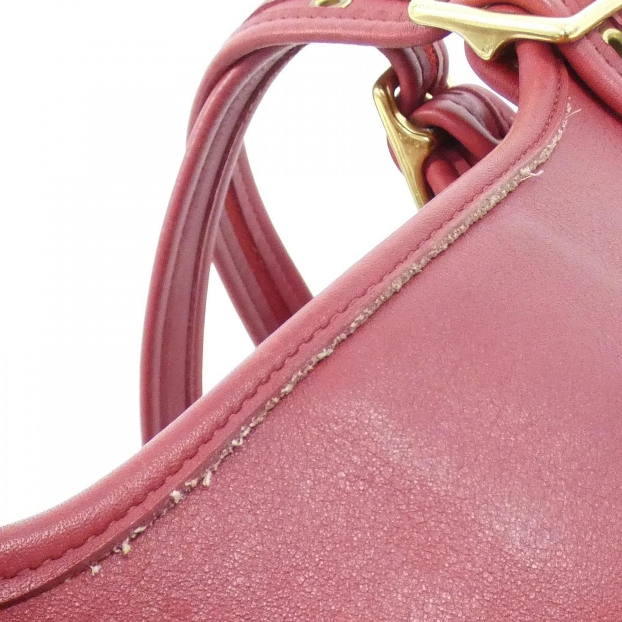 COACH 9090 Bag Leather Red Leather Rank B - Thumbnail 5