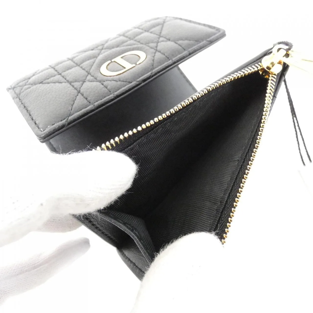 DIOR Caro S5175UWHC Wallet Black Rank A - Thumbnail 5