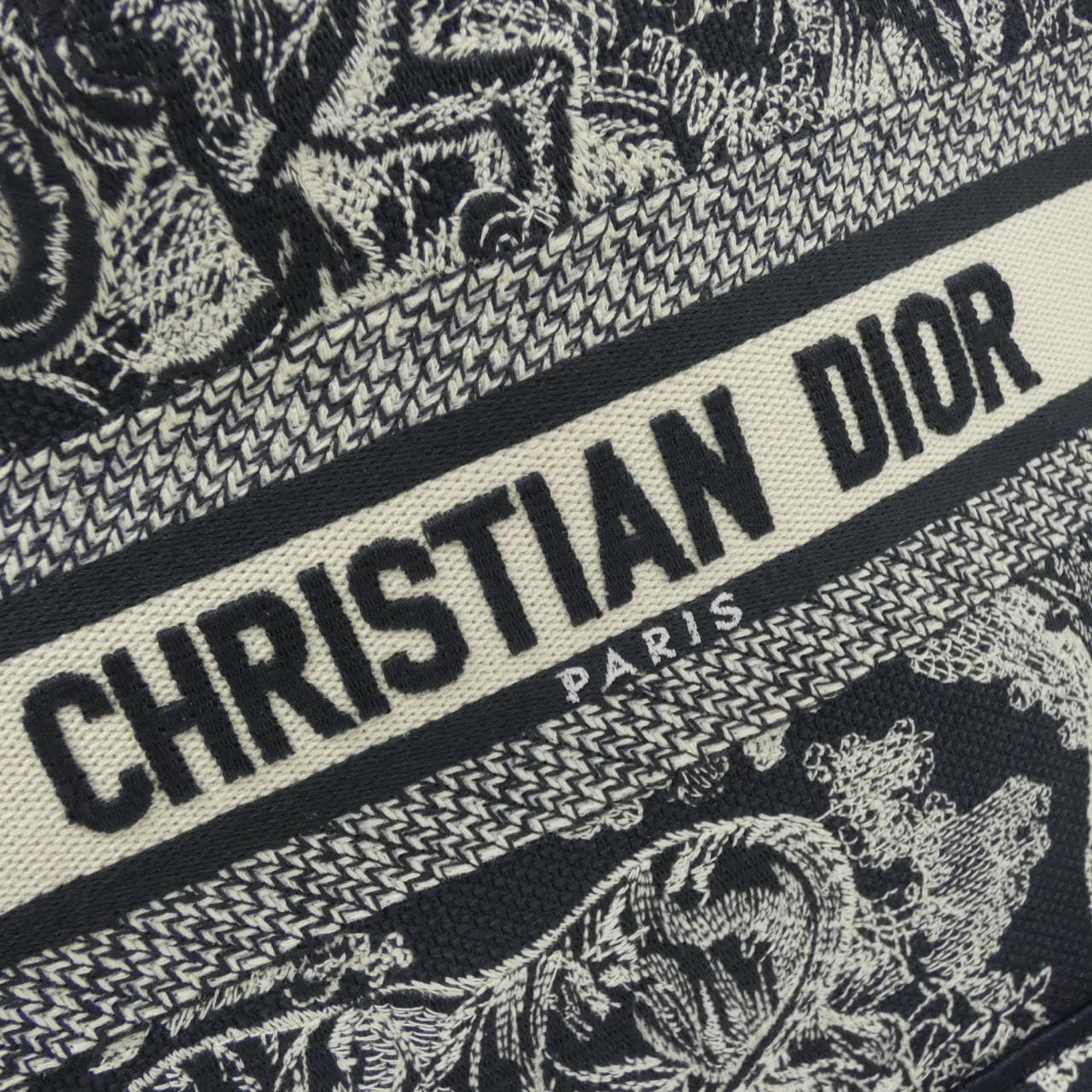 DIOR Book Tote M1265ZRGO Tote Canvas Blue Canvas Rank A - Thumbnail 4