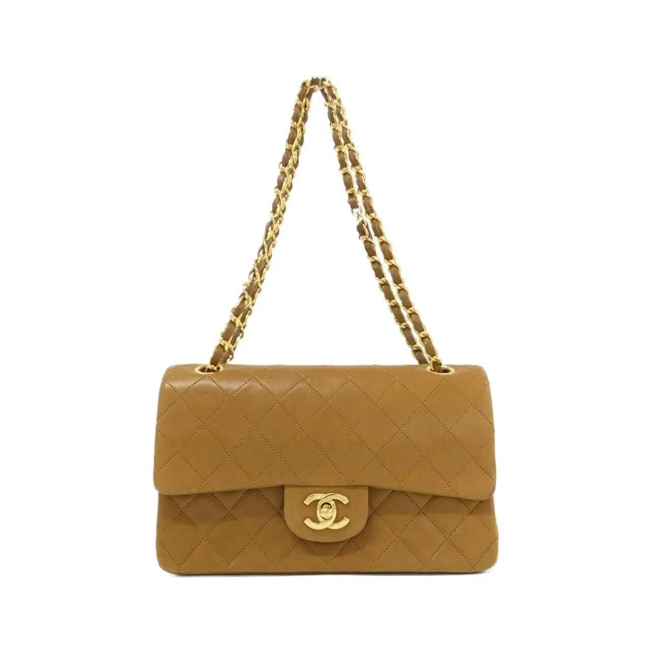 CHANEL Matelasse 1113 Shoulder Lambskin Beige