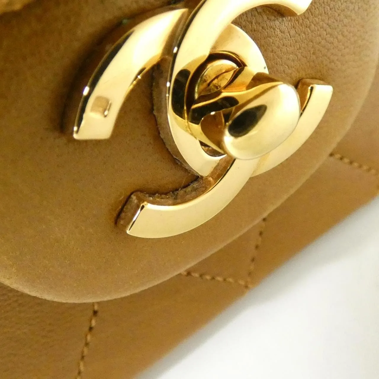 CHANEL Matelasse 1113 Shoulder Lambskin Beige Lambskin - Thumbnail 6