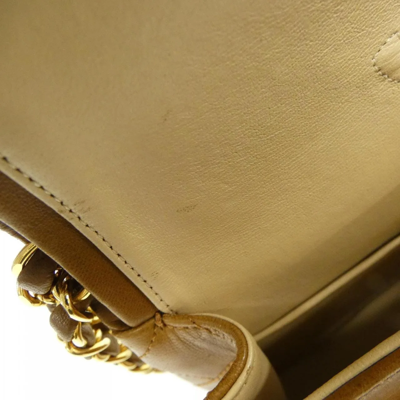 CHANEL Matelasse 1113 Shoulder Lambskin Beige Lambskin - Thumbnail 9