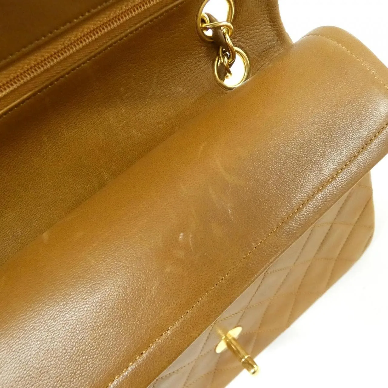 CHANEL Matelasse 1113 Shoulder Lambskin Beige Lambskin - Thumbnail 10