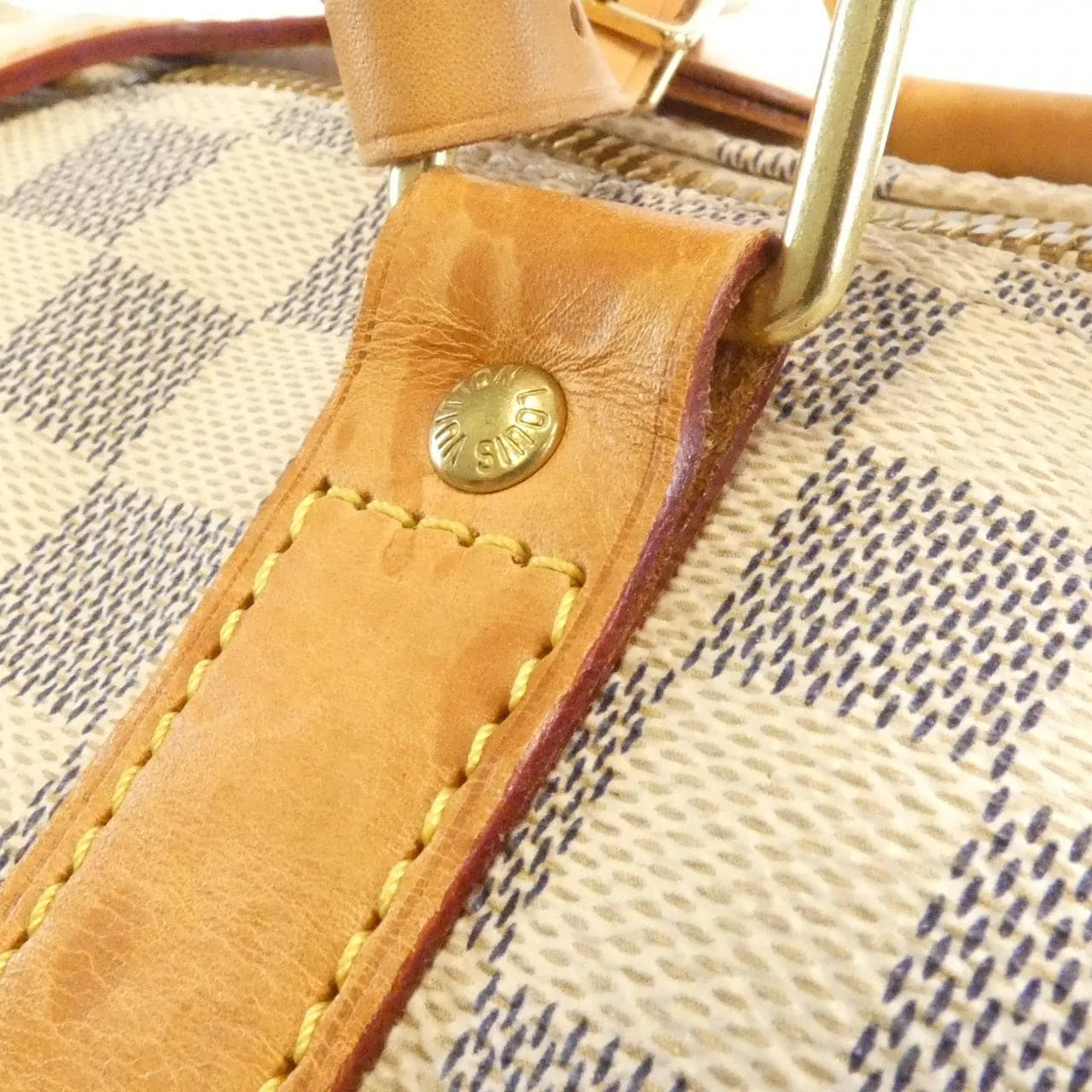 LOUIS VUITTON Keepall N48223 Boston Damier 黑色 Damier 中古品B - 縮圖 6