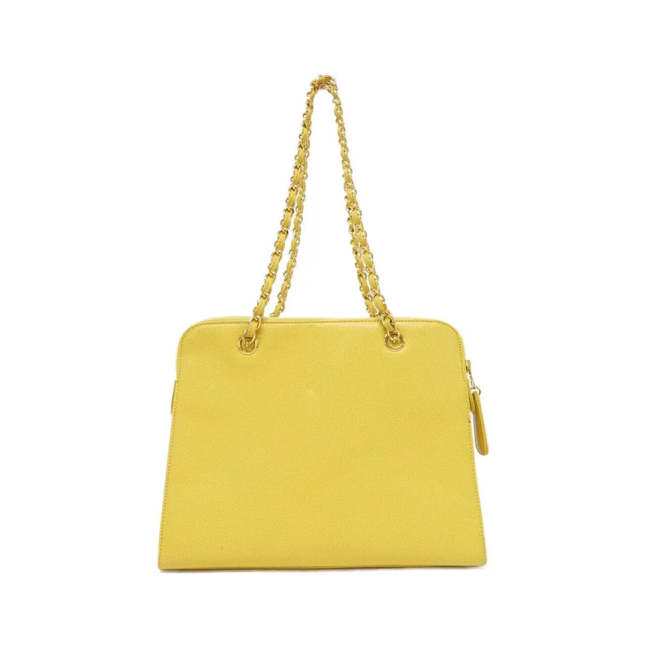 CHANEL Shoulder Grained Calfskin 黃色 荔枝紋牛皮 中古品B - 縮圖 2