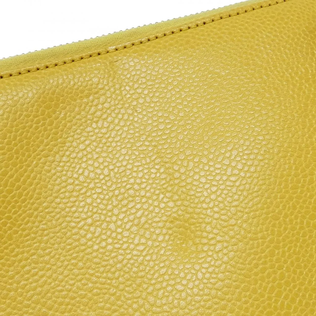 CHANEL Shoulder Grained Calfskin 黃色 荔枝紋牛皮 中古品B - 縮圖 7