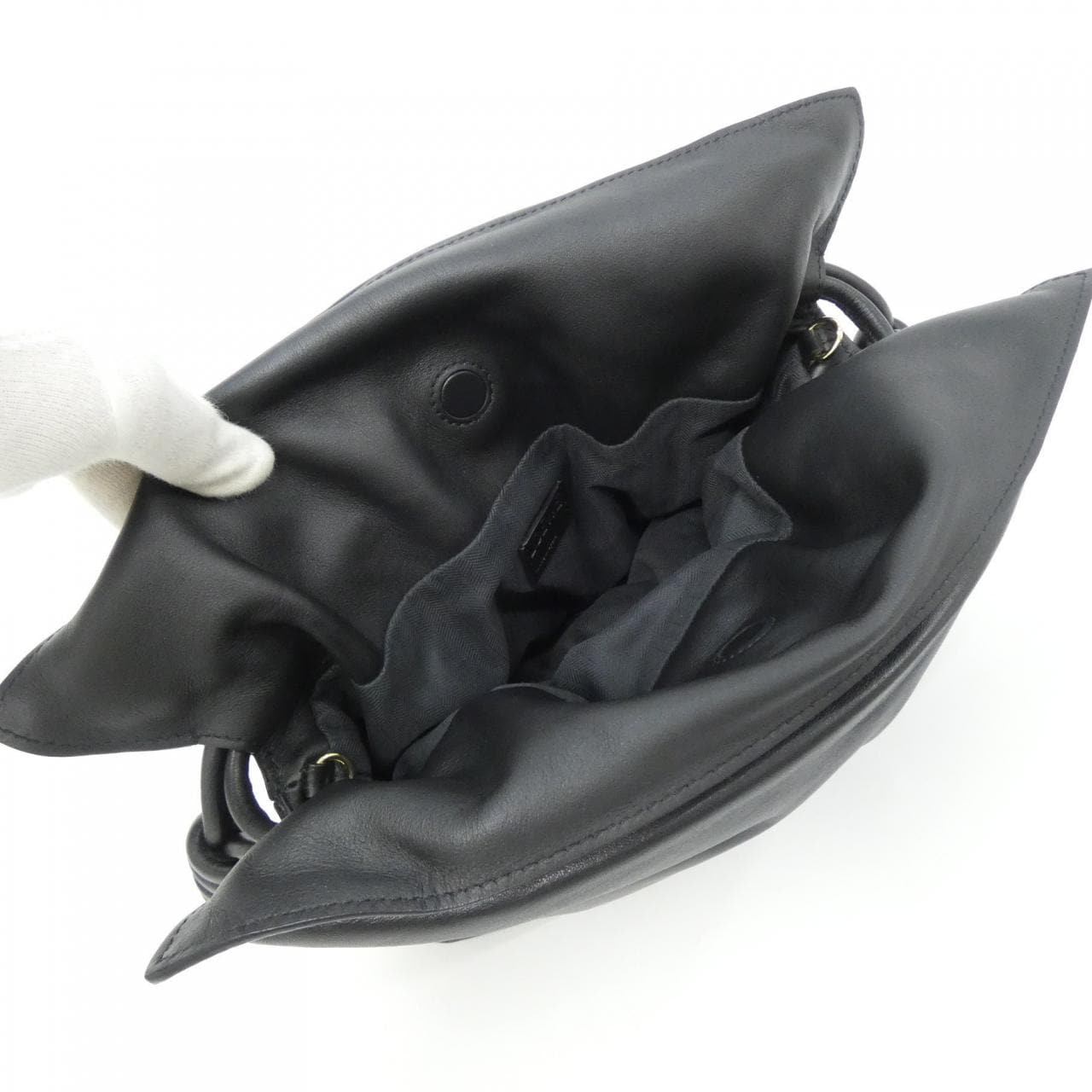 LOEWE Flamenco A411FC1X67 Handbag Lambskin 黑色 羊皮 中古品A - 縮圖 7