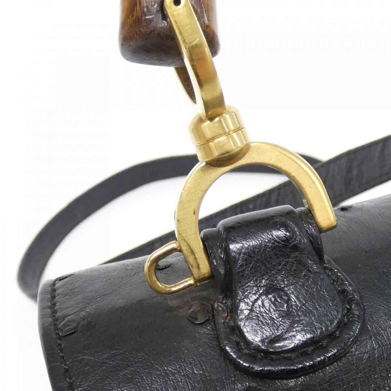 GUCCI 000 926 0633 Bag Ostrich Black Ostrich - Thumbnail 8