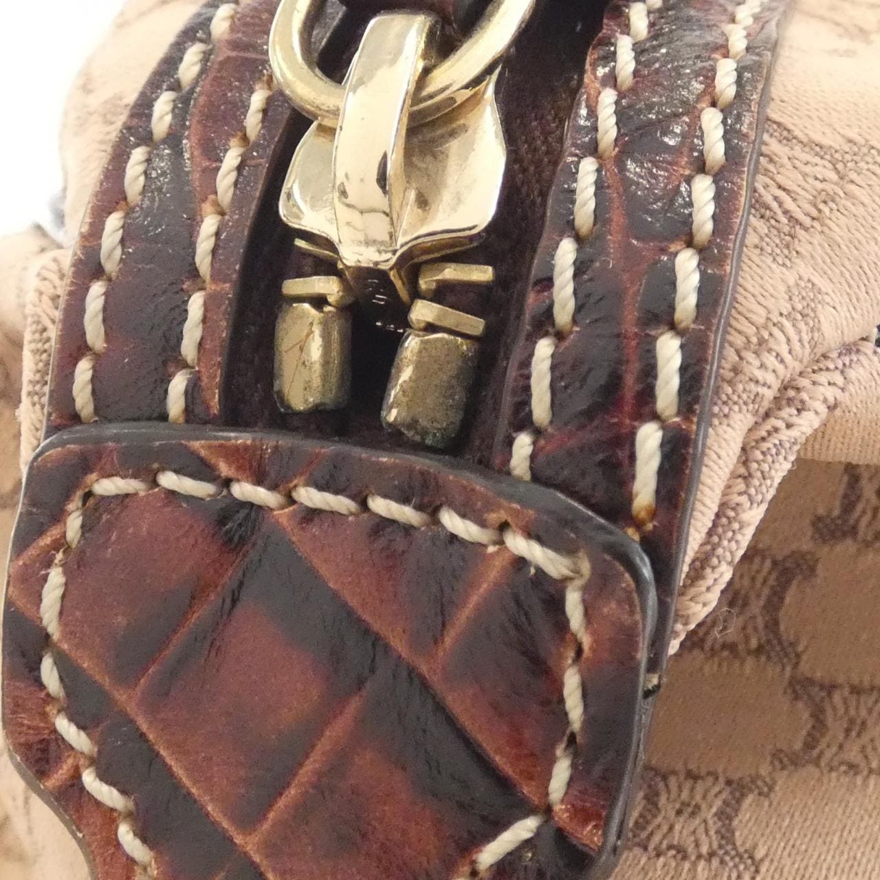 CELINE Shoulder Bag Canvas 棕色 帆布 - 縮圖 4