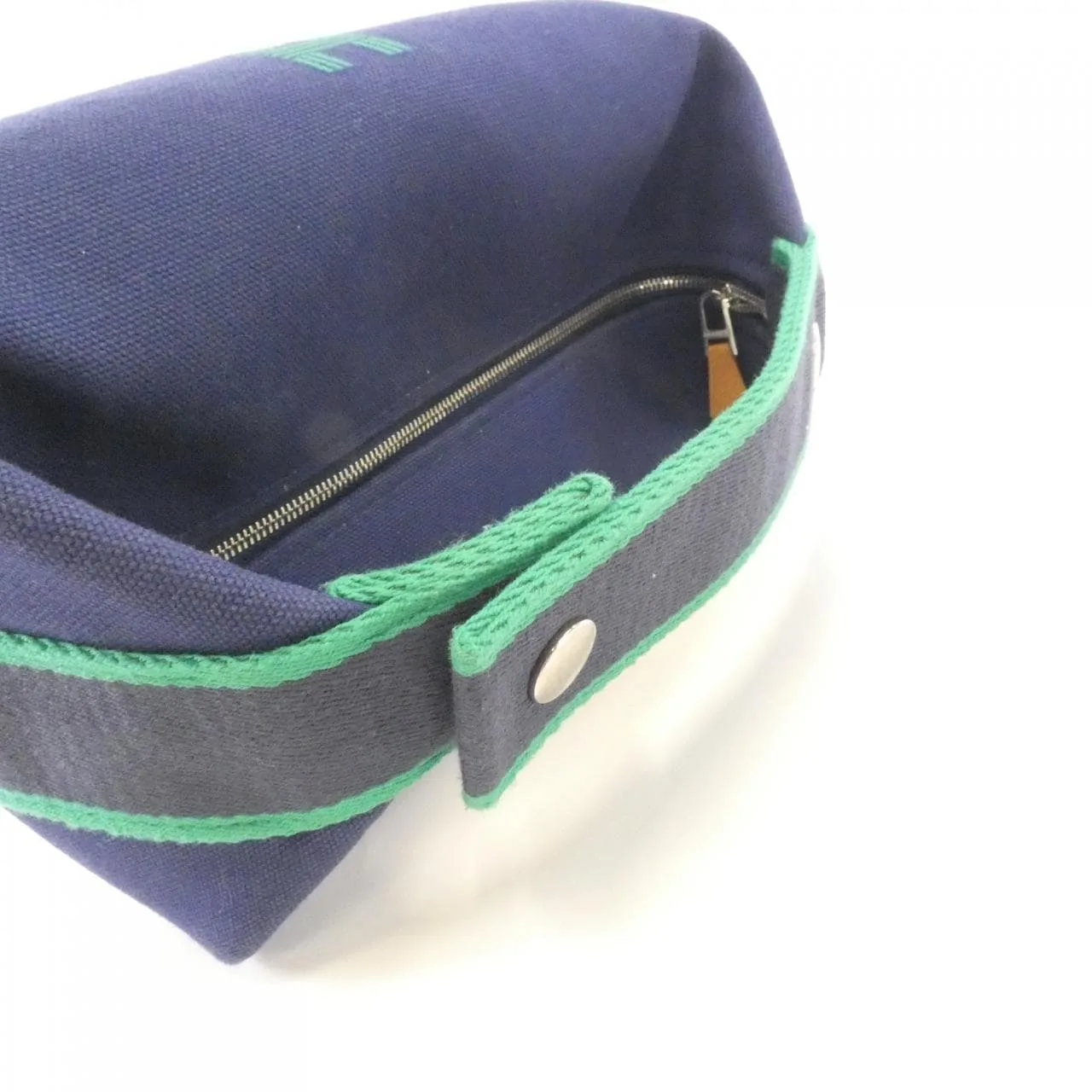 HERMES 103222M Pouch Canvas 黑色 帆布 中古品B - 縮圖 6