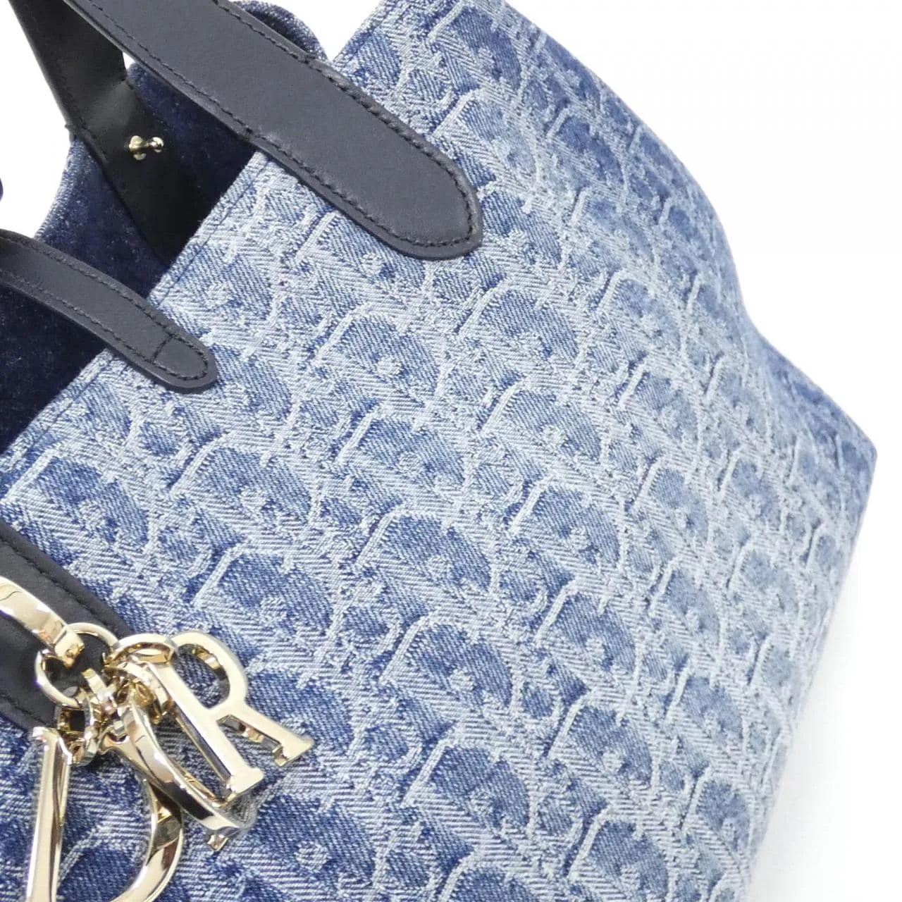 DIOR Toujours M2821ODCE Handbag Denim 黑色 牛仔布 中古品A - 縮圖 5