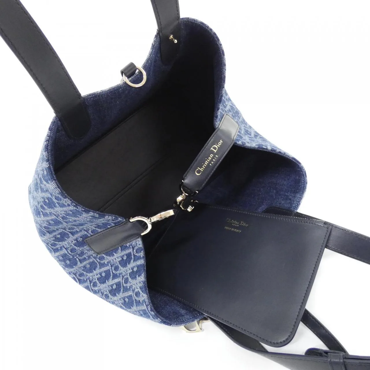 DIOR Toujours M2821ODCE Handbag Denim 黑色 牛仔布 中古品A - 縮圖 7