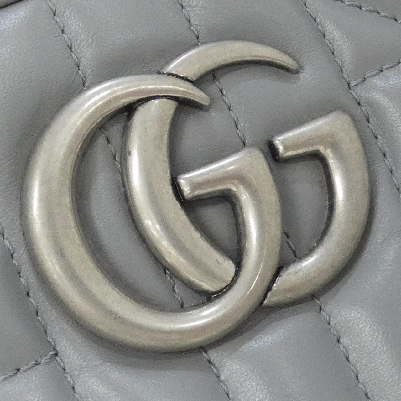 GUCCI Marmont 447632 UM8BN Shoulder Bag Leather 黑色 皮革 中古品A - 縮圖 5