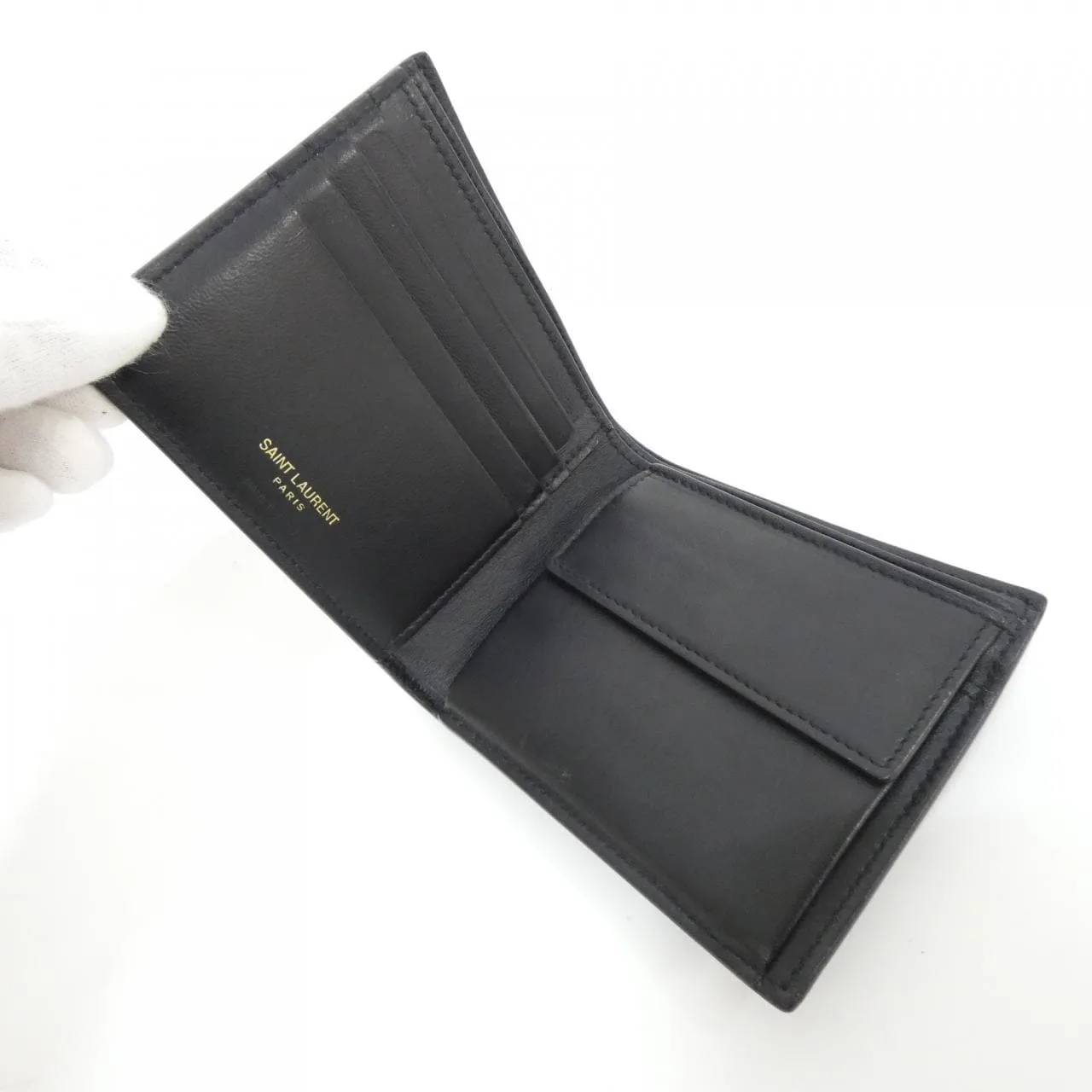 SAINT LAURENT 610193 DZEDW Wallet Black Rank A - Thumbnail 3