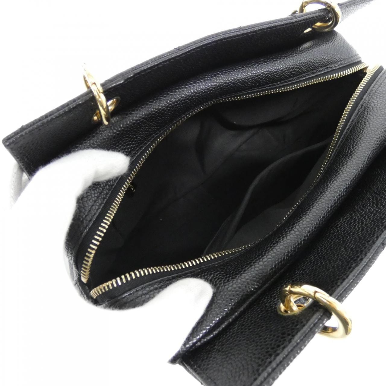 CHANEL 18004 Shoulder Grained Calfskin Black Grained Calfskin - Thumbnail 8