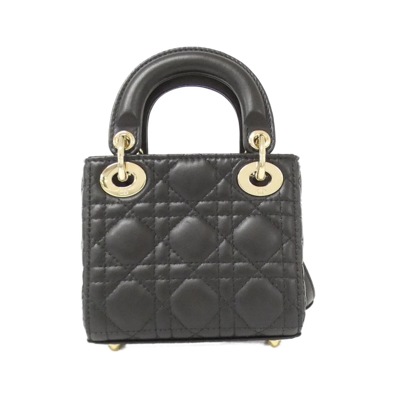 DIOR Lady Dior S0856ONGE Handbag Lambskin 黑色 羊皮 中古品A - 縮圖 2