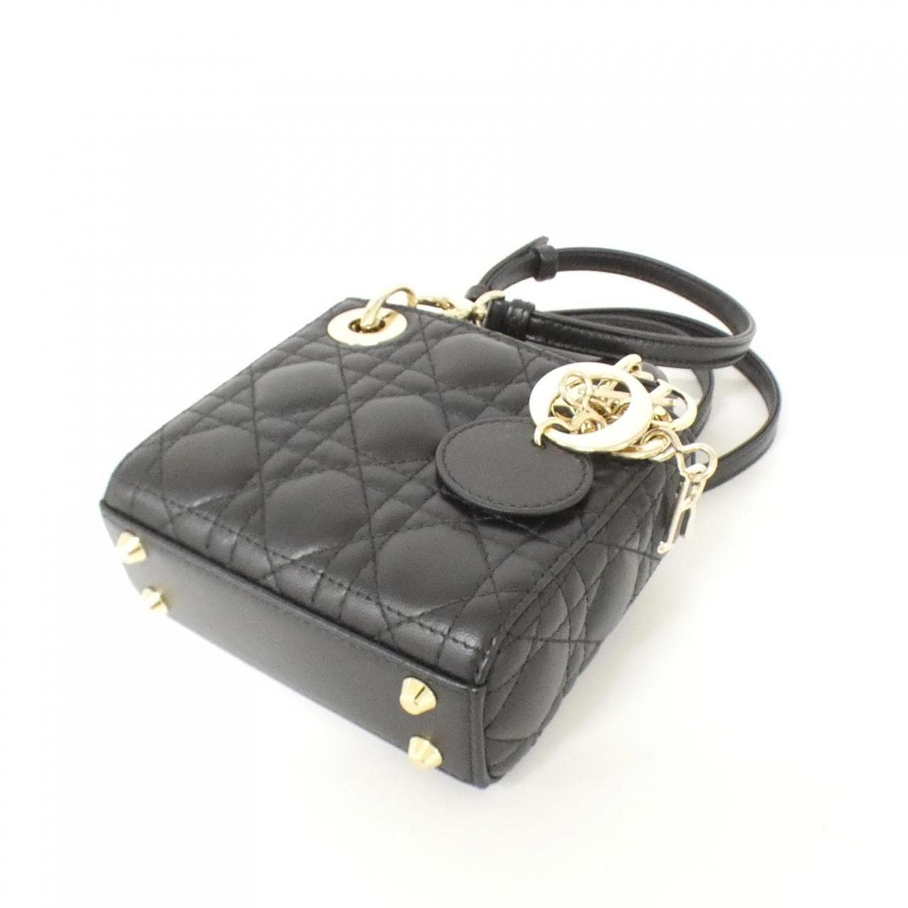 DIOR Lady Dior S0856ONGE Bag Lambskin 黑色 羊皮 中古品A - 縮圖 3
