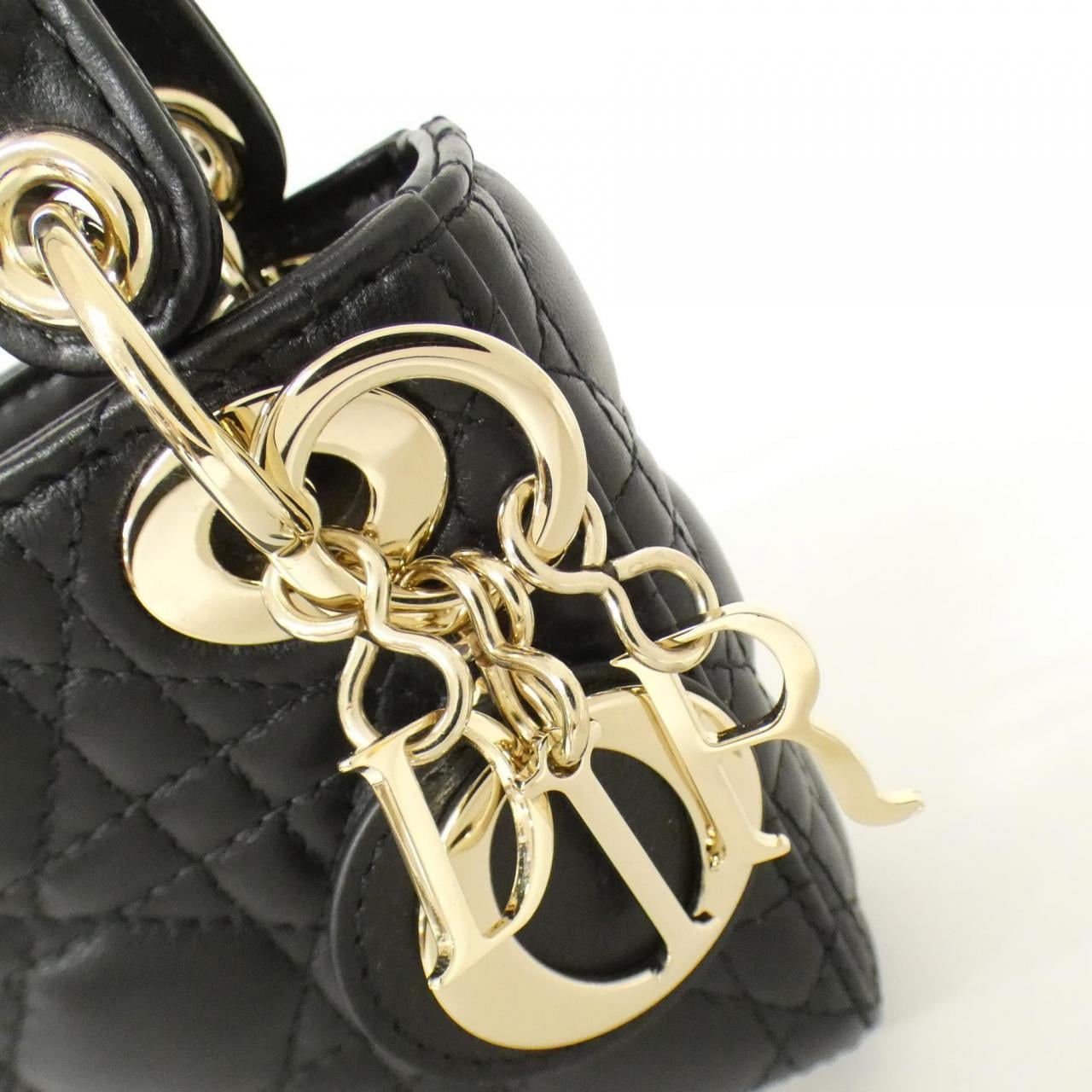 DIOR Lady Dior S0856ONGE Bag Lambskin 黑色 羊皮 中古品A - 縮圖 4