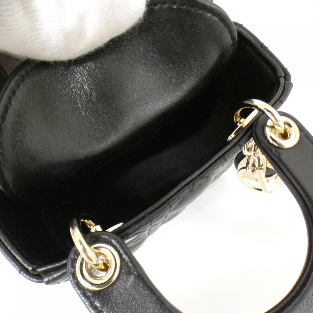 DIOR Lady Dior S0856ONGE Bag Lambskin 黑色 羊皮 中古品A - 縮圖 6