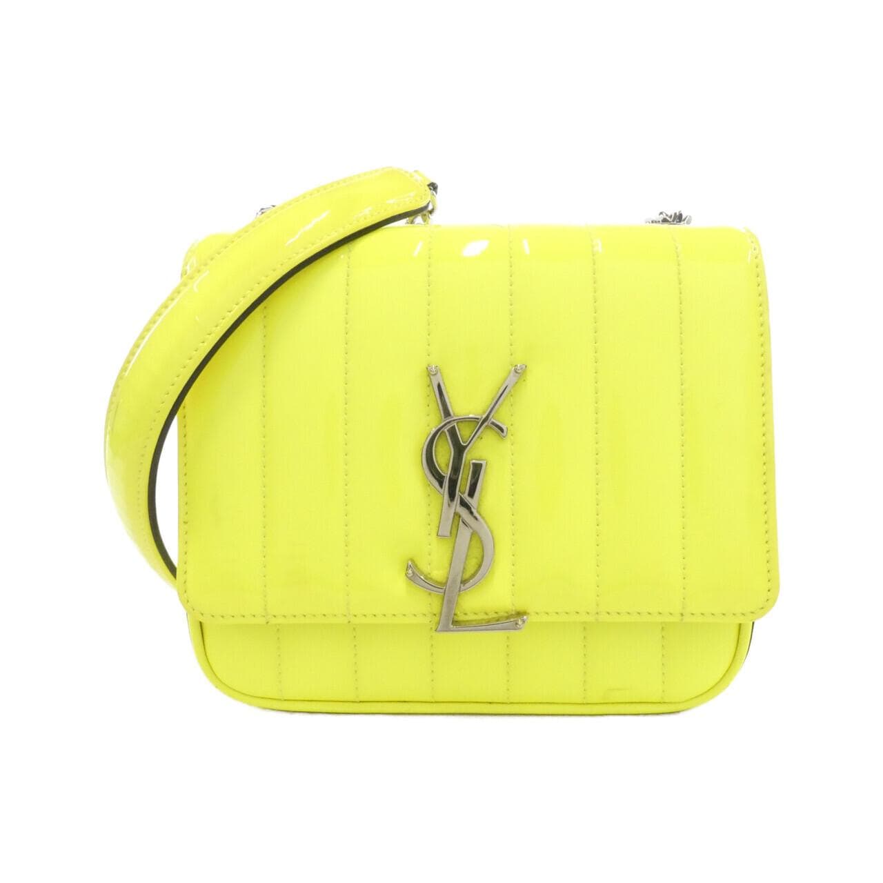 SAINT LAURENT 538439 Shoulder Bag Patent Leather Yellow