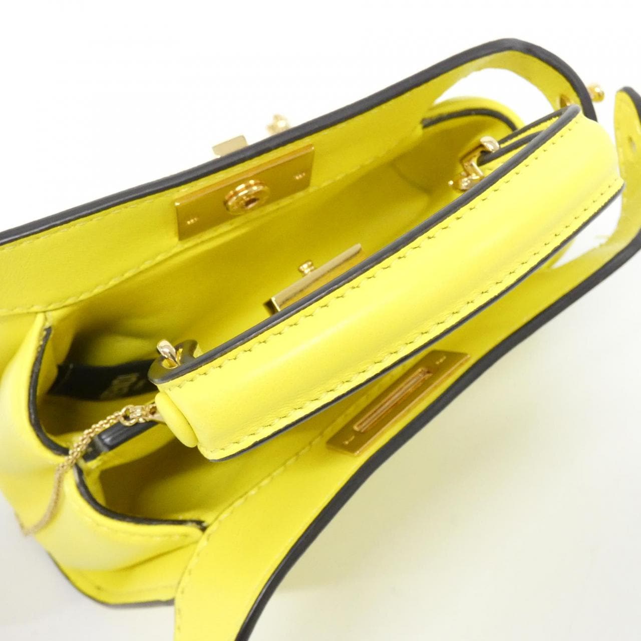 FENDI Peekaboo 7AS294 ABVE Bag Leather 黑色 皮革 中古品A - 縮圖 7