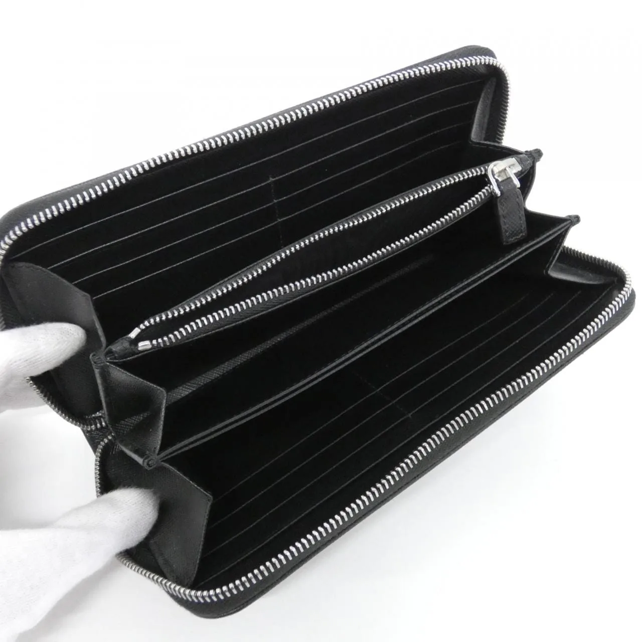 PRADA 2ML317 Wallet 黑色 中古品A - 縮圖 7
