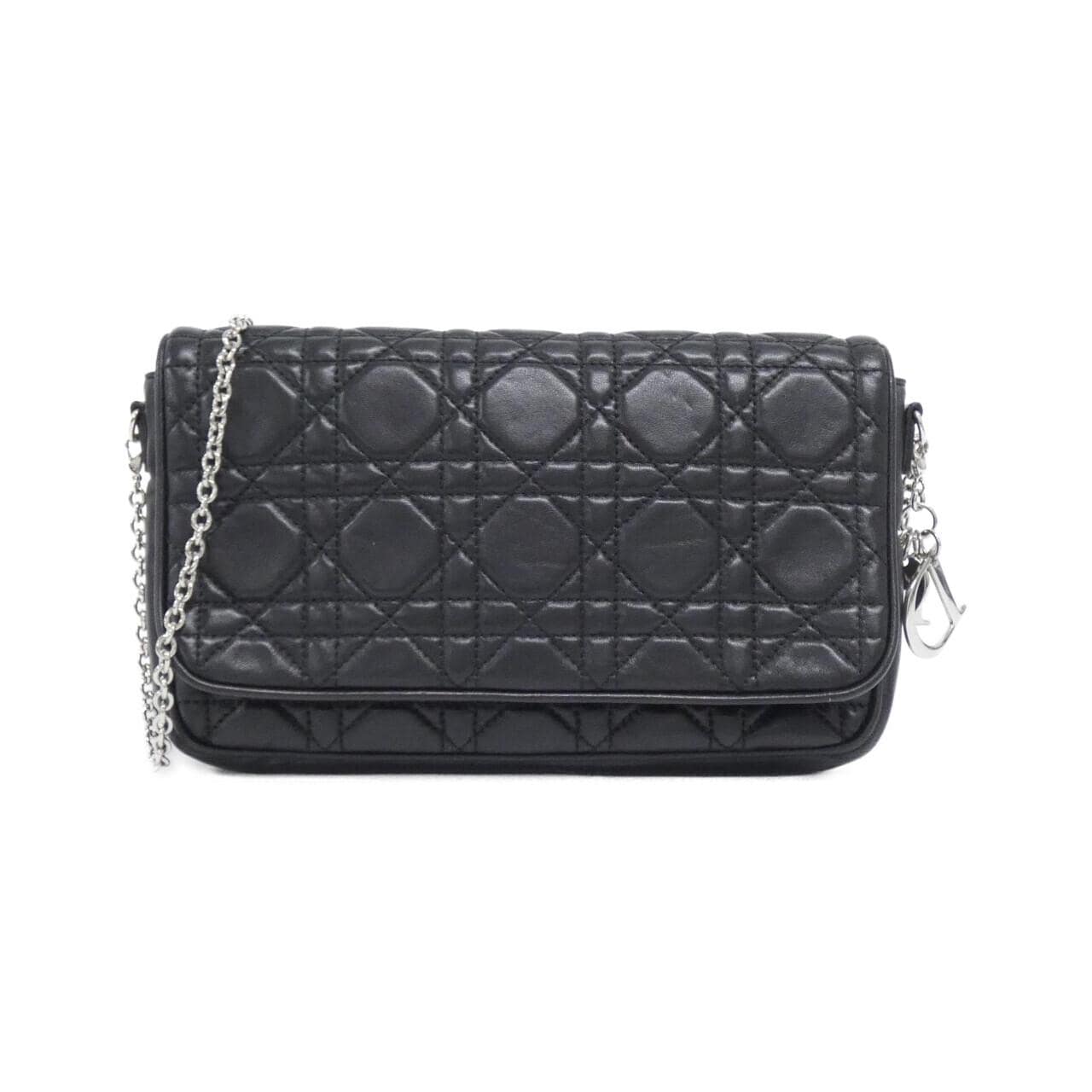 DIOR S435PPCAL Shoulder Bag Leather Black