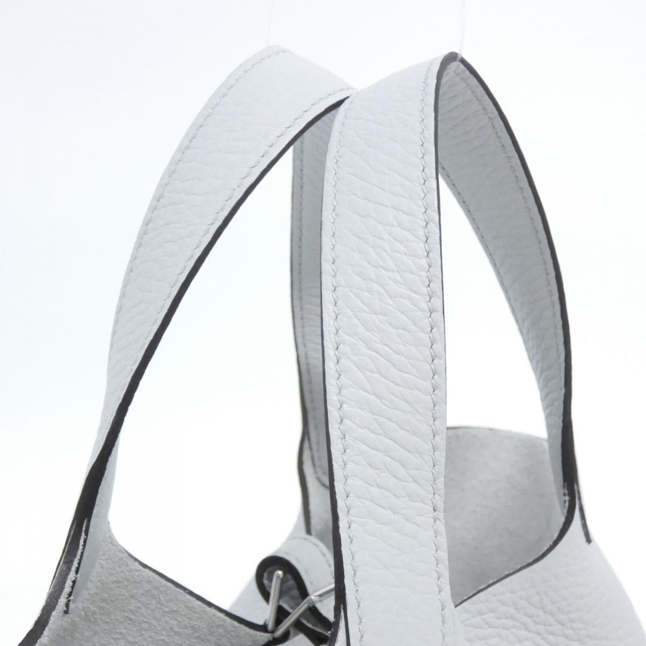 HERMES HERMÈS Picotin 056289CK Bag Clemence Blue Clemence Leather - Thumbnail 5