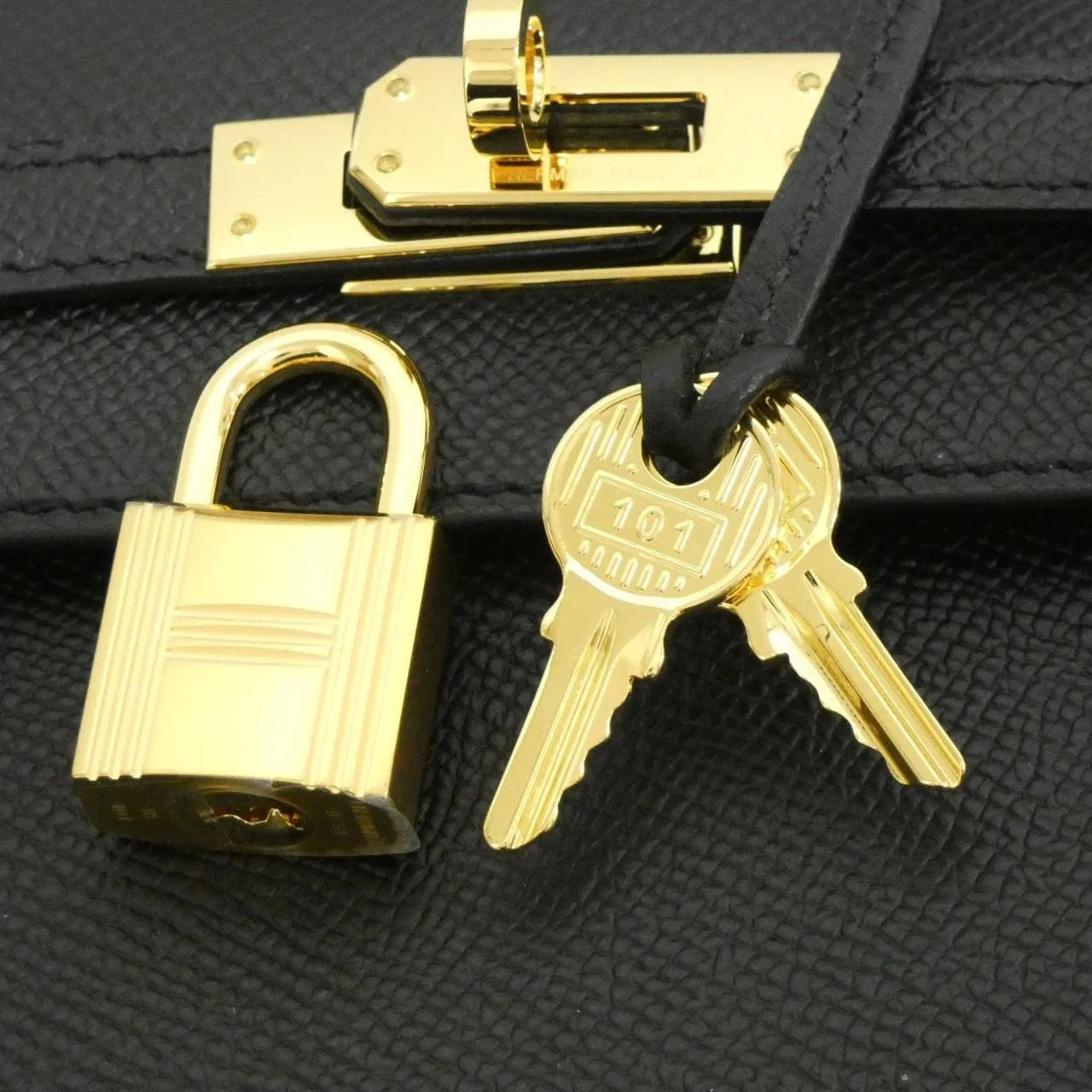 HERMES Kelly 038416CC Handbag Epsom Black Epsom Leather Rank A - Thumbnail 5