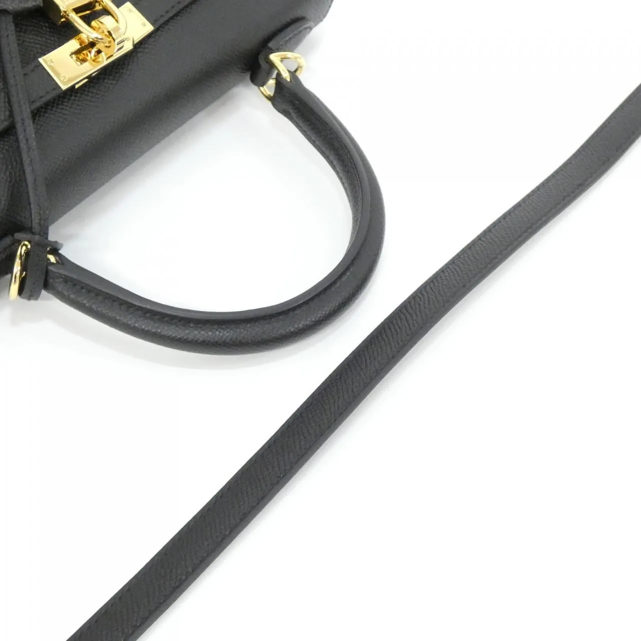 HERMES Kelly 038416CC Handbag Epsom Black Epsom Leather Rank A - Thumbnail 6
