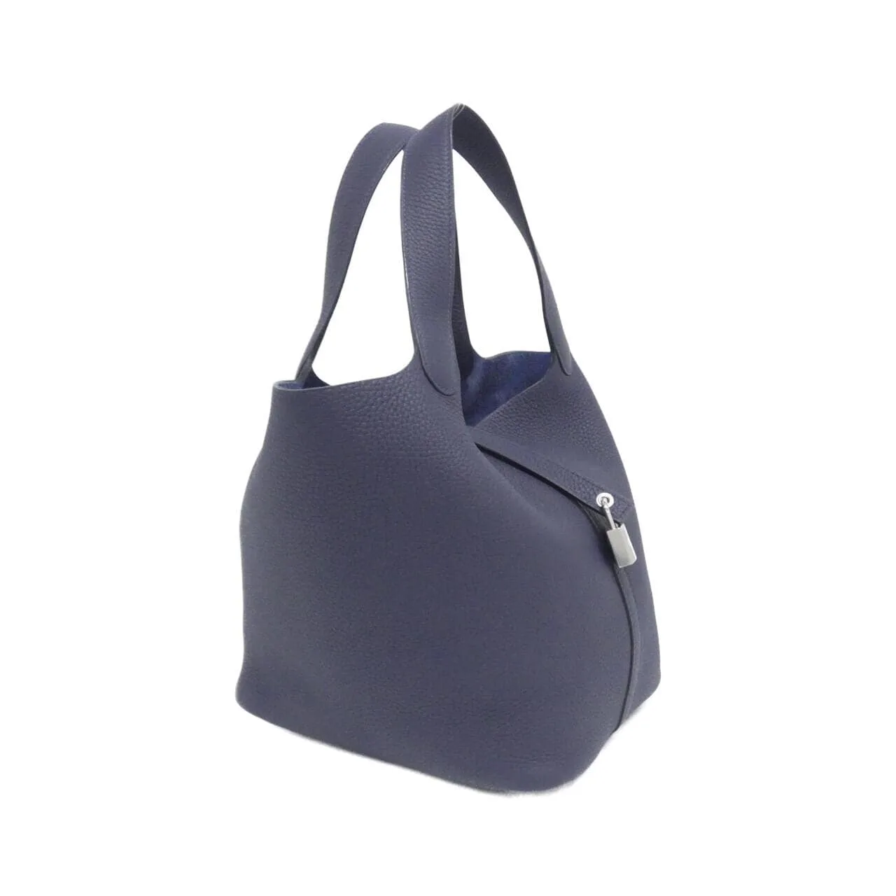 HERMES Picotin 060991CK Handbag Clemence Blue