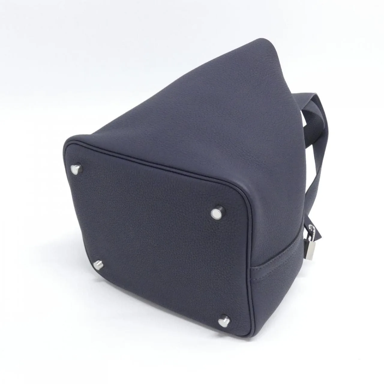 HERMES Picotin 060991CK Handbag Clemence Blue Clemence Leather Rank A - Thumbnail 2