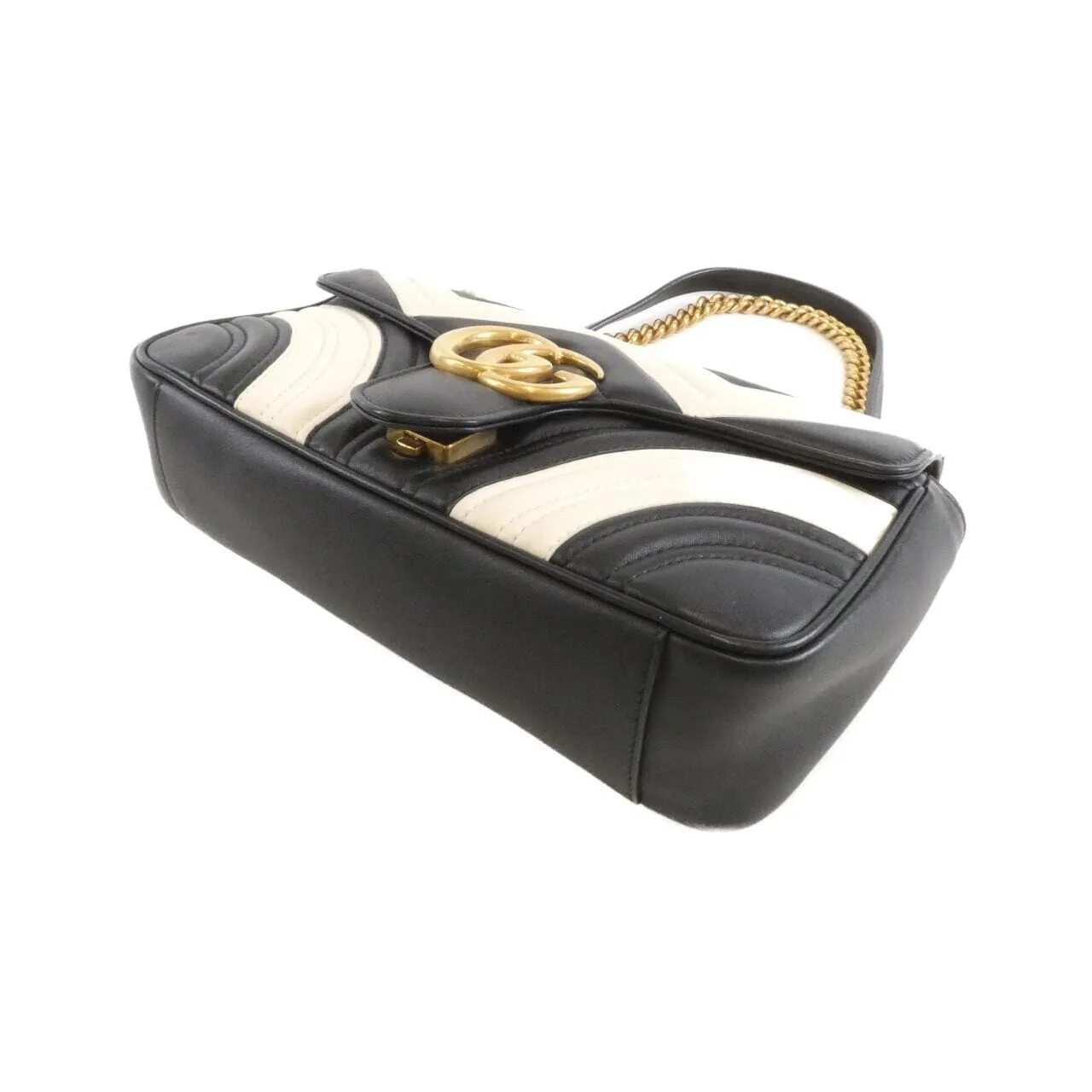 GUCCI GG Marmont 443497 DRWST Shoulder Leather Black Leather - Thumbnail 3