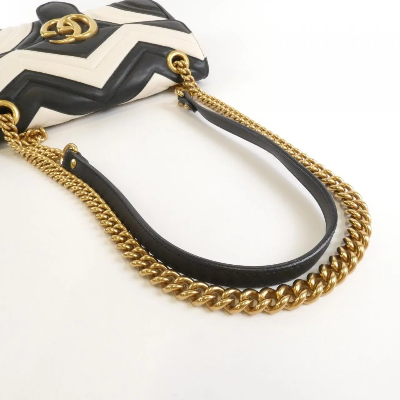 GUCCI GG Marmont 443497 DRWST Shoulder Leather Black Leather - Thumbnail 7