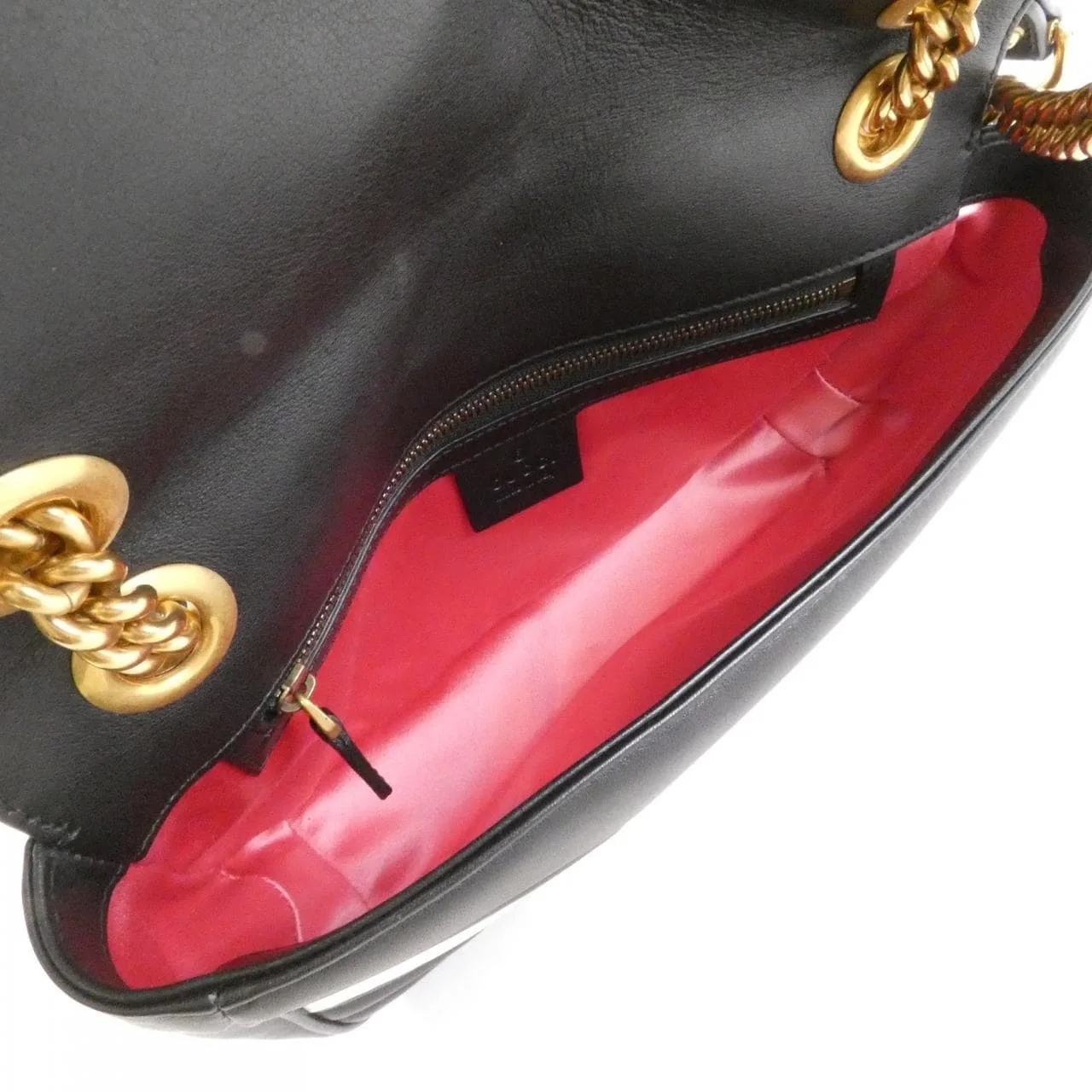 GUCCI GG Marmont 443497 DRWST Shoulder Leather Black Leather - Thumbnail 8