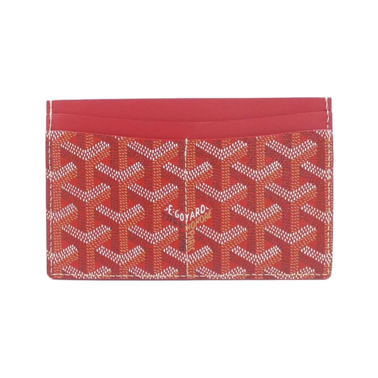 GOYARD Card Case Canvas 紅色 帆布 中古品A - 縮圖 2