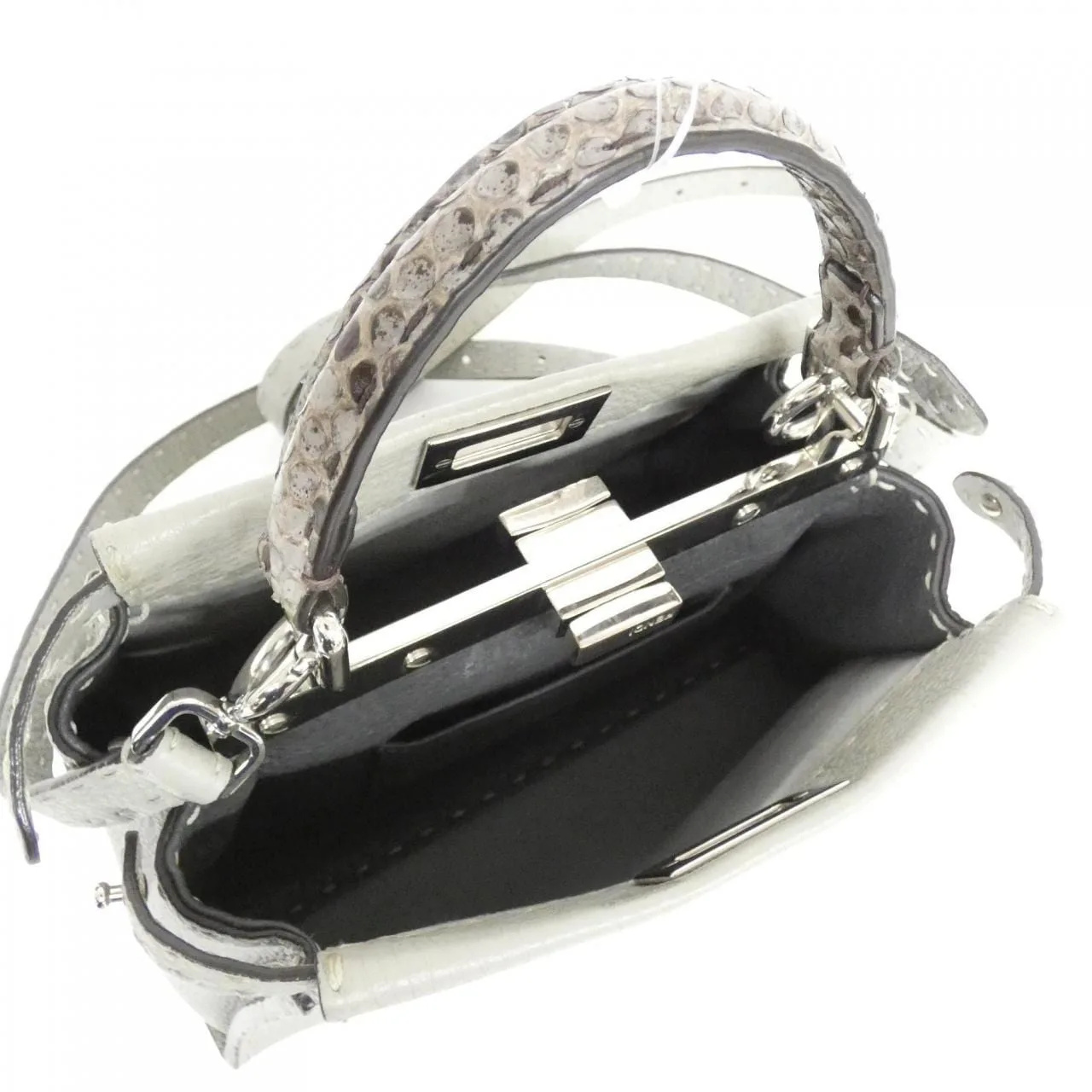 FENDI Peekaboo 8BN244 ALFW Handbag Python
