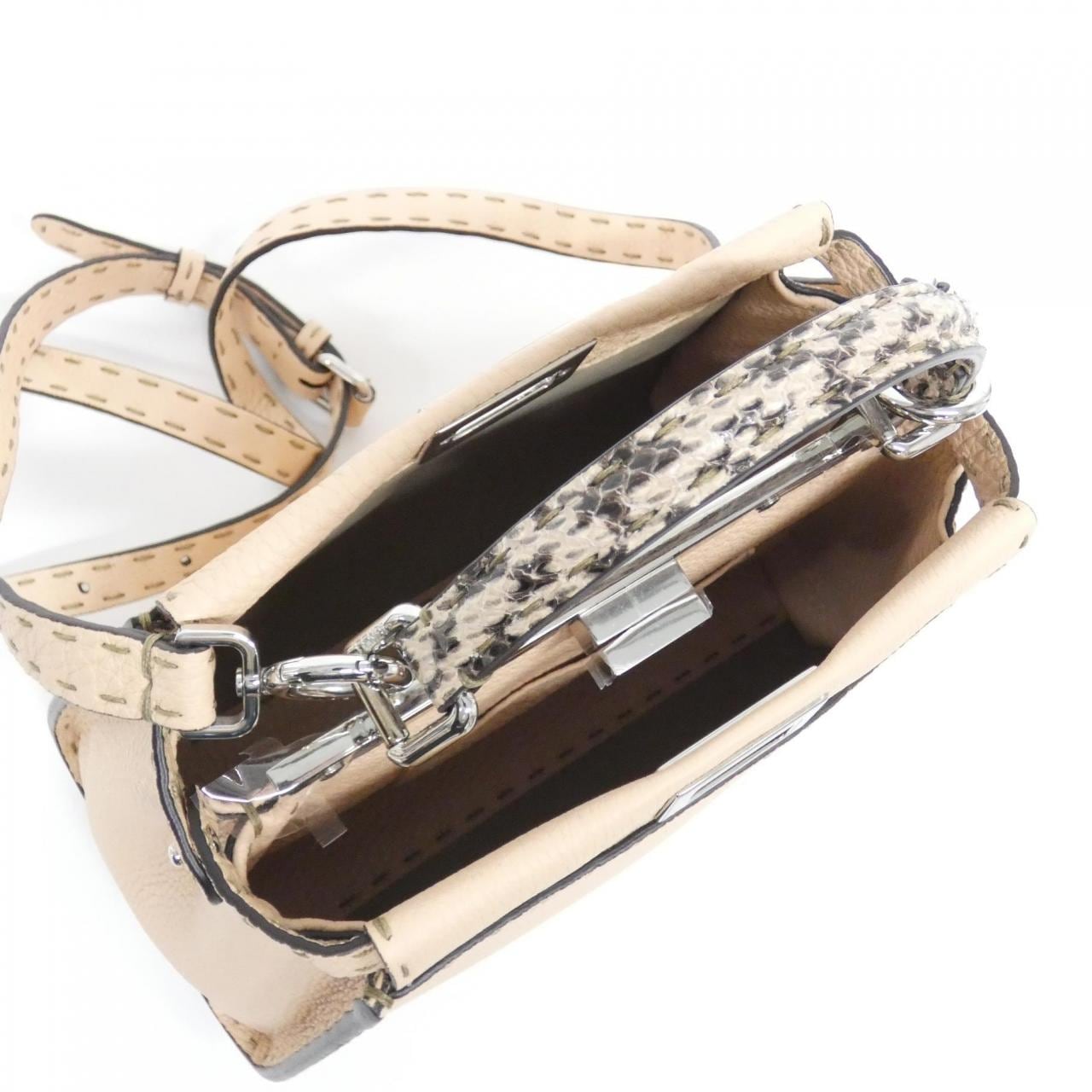 FENDI Peekaboo 8BN244 AMQ6 Bag Leather 黑色 皮革 中古品A - 縮圖 7