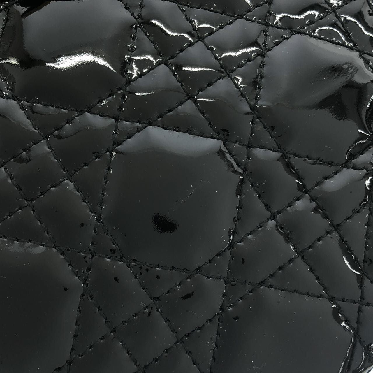 DIOR Lady Dior VRB44550 Handbag Patent Leather 黑色 漆皮 中古品A - 縮圖 3