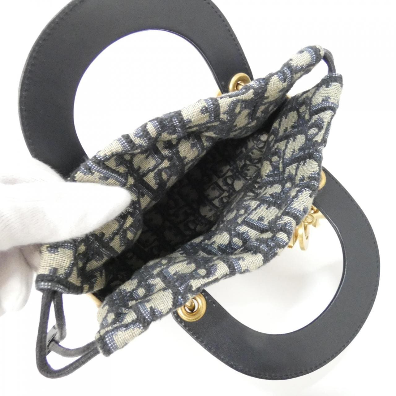 DIOR Lady Dior M0505CMVO Handbag Canvas Black Canvas - Thumbnail 7