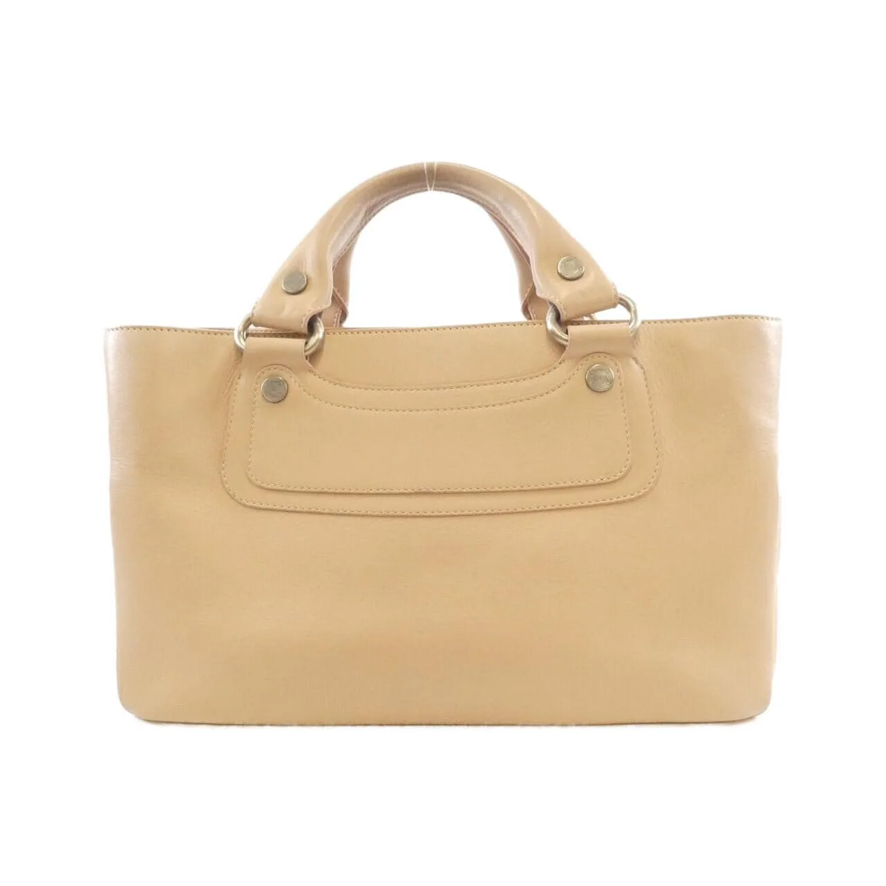 CELINE Handbag Leather Beige