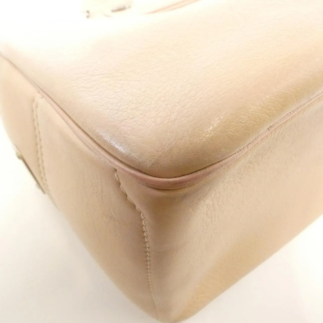 CELINE Handbag Leather Beige Leather - Thumbnail 2