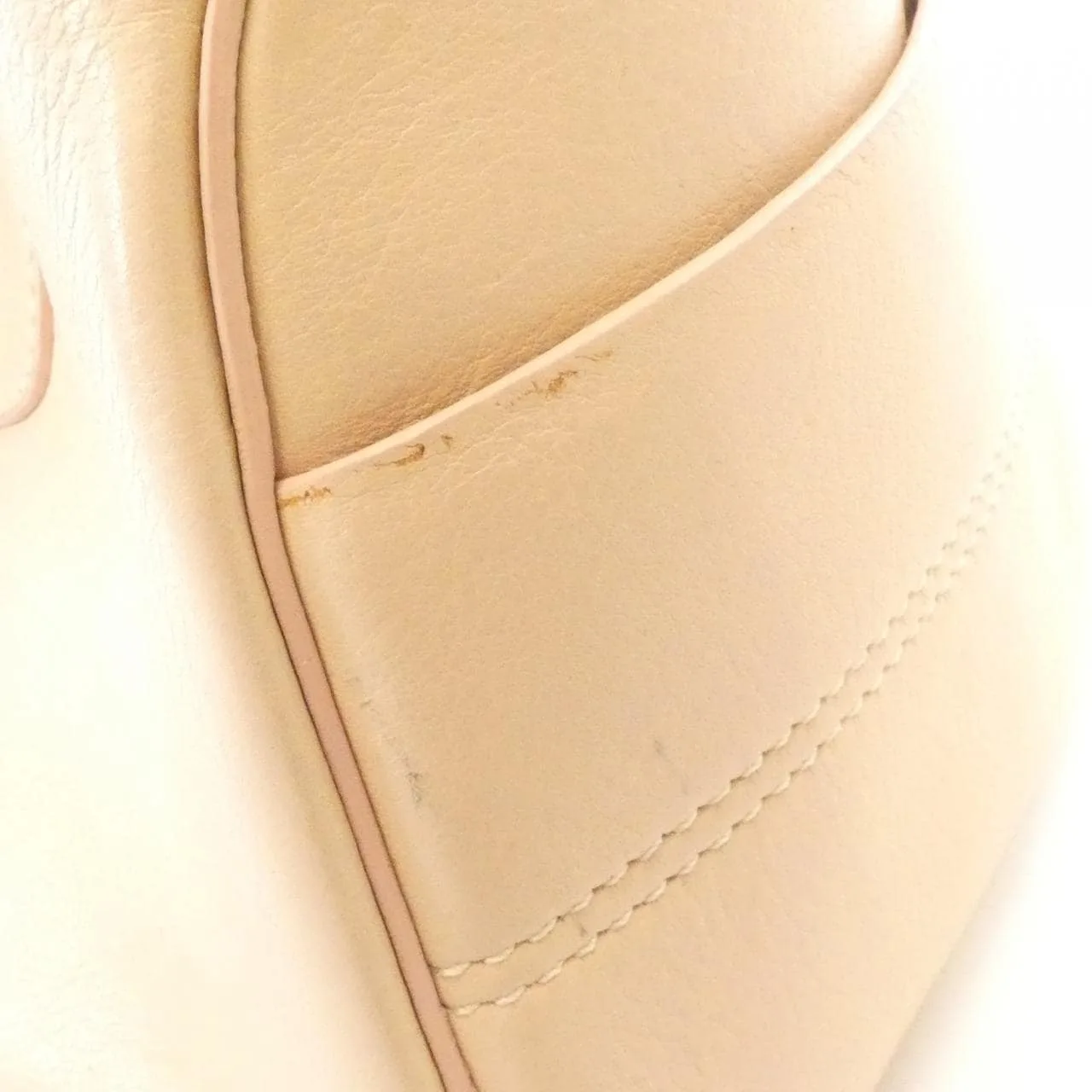 CELINE Handbag Leather Beige Leather - Thumbnail 4