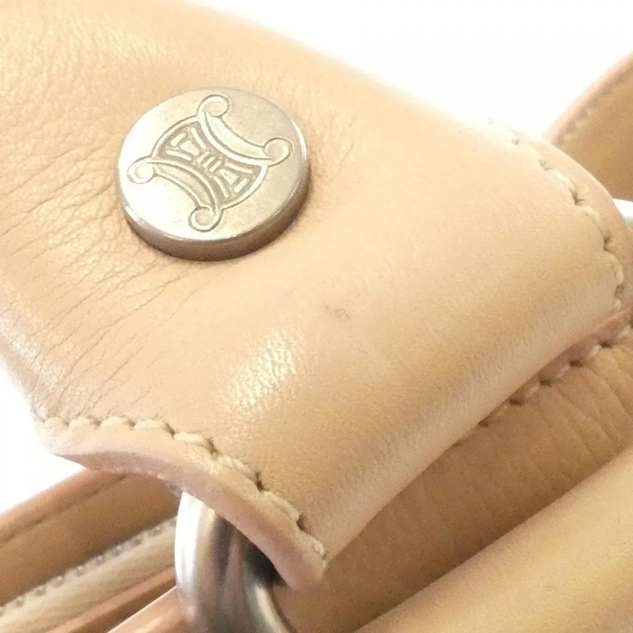 CELINE Handbag Leather Beige Leather Rank B - Thumbnail 6
