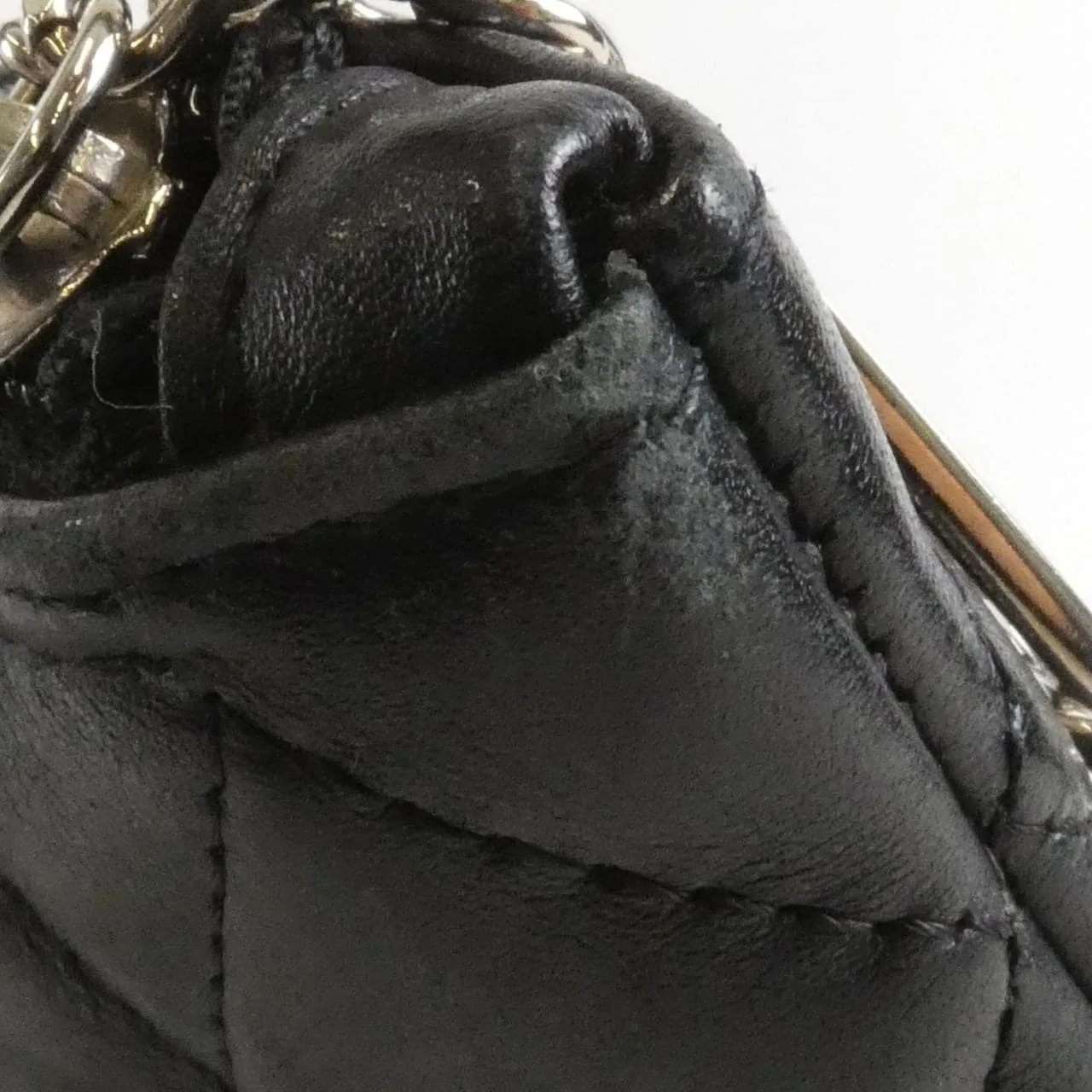 CHANEL Cambon 28126 Handbag Patent Leather 黑色 漆皮 中古品B - 縮圖 6
