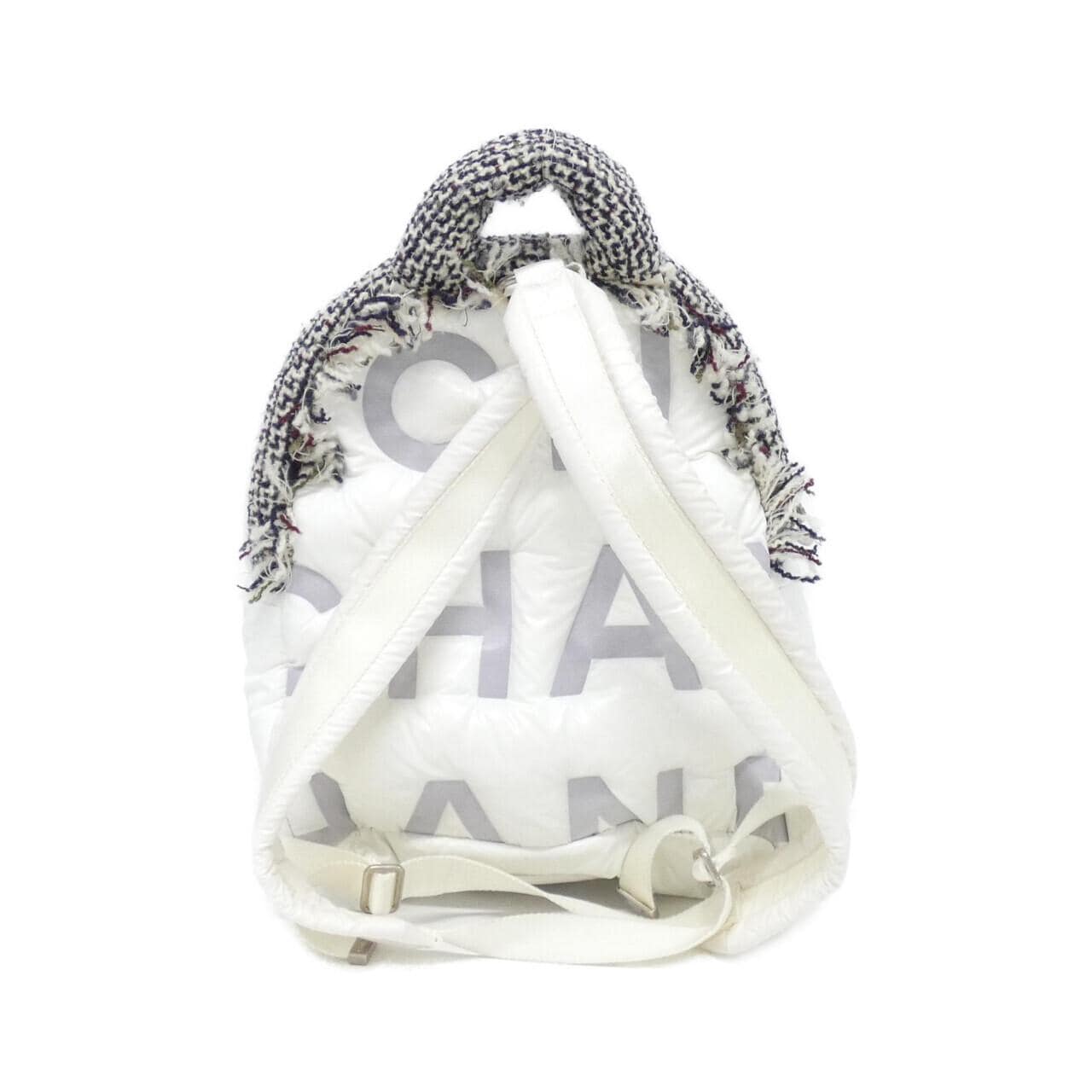 CHANEL 91933 Backpack Tweed White Tweed - Thumbnail 2