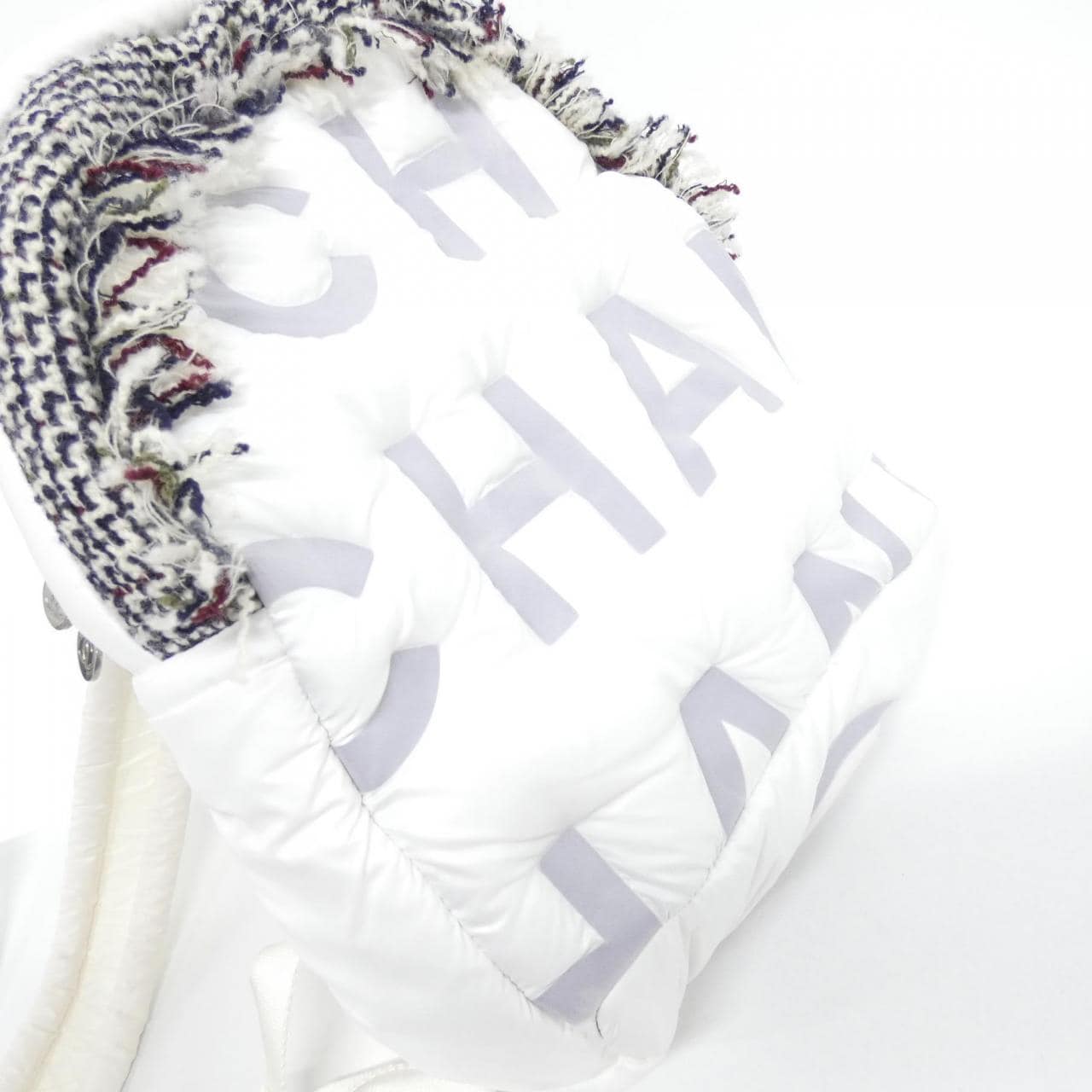 CHANEL 91933 Backpack Tweed White Tweed - Thumbnail 6