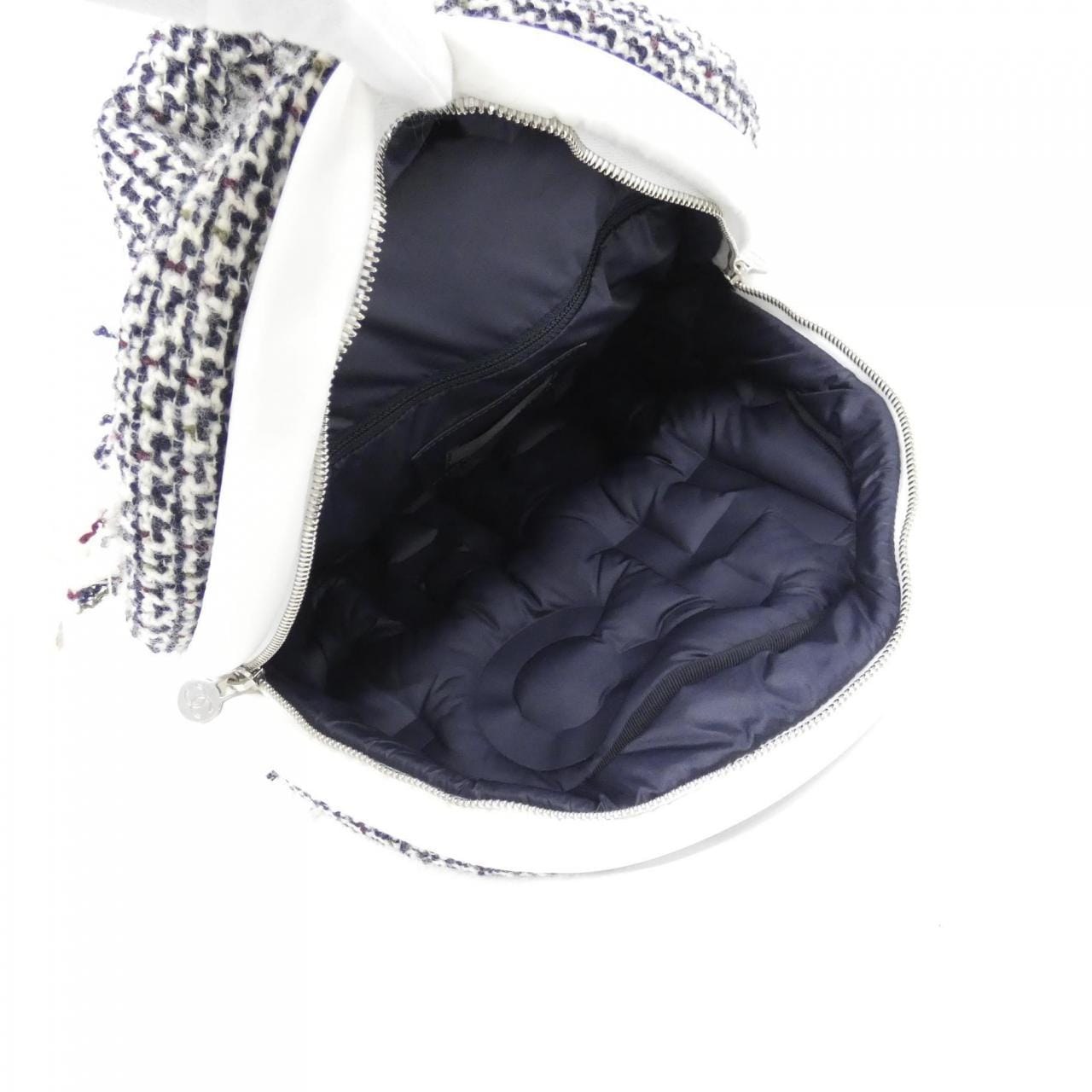 CHANEL 91933 Backpack Tweed White Tweed - Thumbnail 9