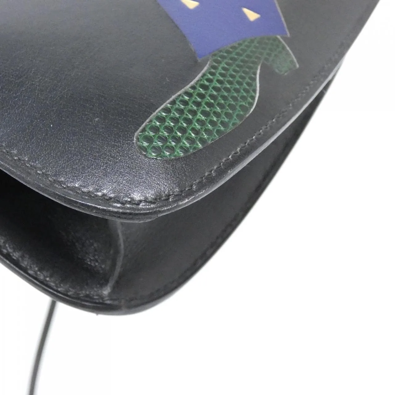 HERMES Shoulder Box Calf Black Box Calf Leather Rank A - Thumbnail 4