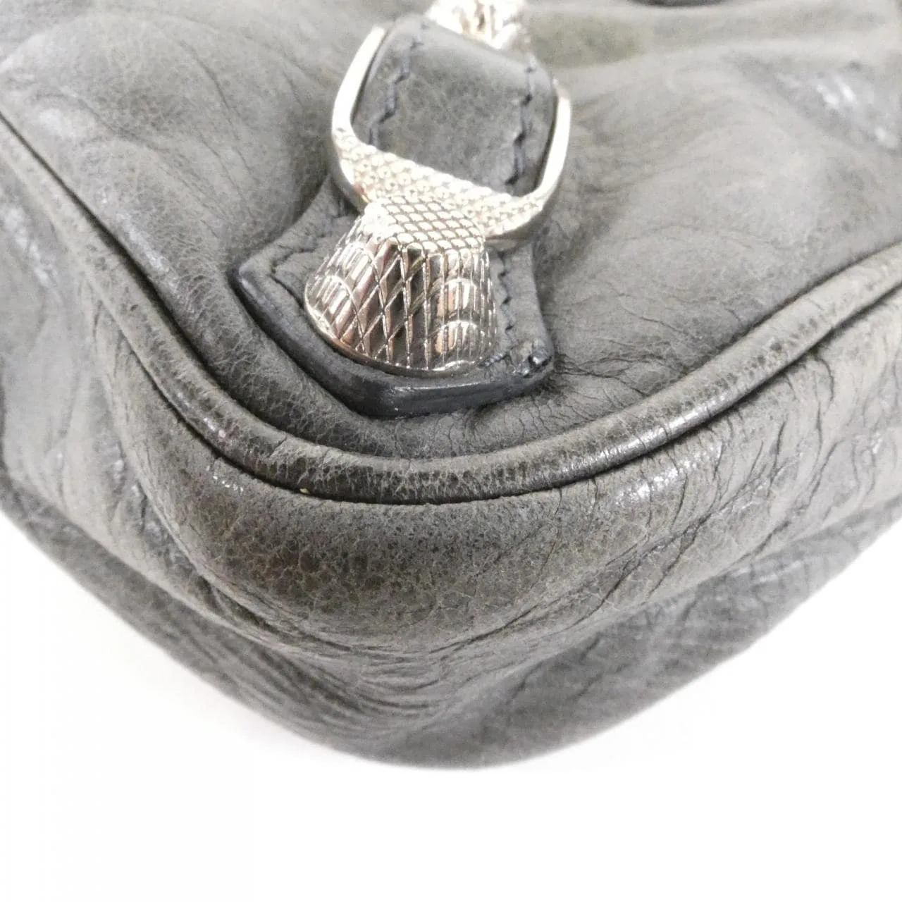 BALENCIAGA 237203 D94IN Shoulder Lambskin Black Lambskin Rank B - Thumbnail 3